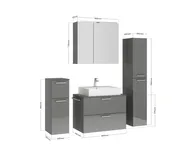 Atlas Ensemble sous vasque avec miroir et colonnes 2