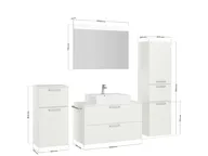 Atlas Ensemble sous vasque avec miroir et colonnes 2