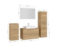 Atlas Ensemble sous vasque avec miroir et colonnes 2