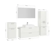 Atlas Ensemble sous vasque avec miroir et colonnes 2