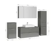 Atlas Ensemble sous vasque avec miroir et colonnes 2