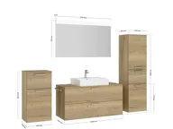 Atlas Ensemble sous vasque avec miroir et colonnes 2