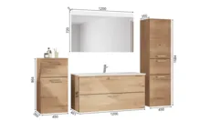 Atlas Ensemble sous vasque avec miroir et colonnes 1