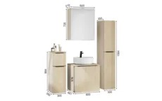 Atlas Ensemble sous vasque avec miroir et colonnes 1