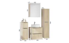 Atlas Ensemble sous vasque avec miroir et colonnes 1