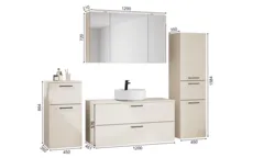 Atlas Ensemble sous vasque avec miroir et colonnes 1